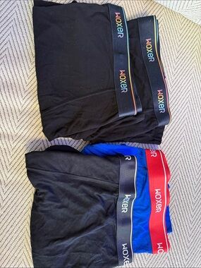 Woxer Women's Boxer Briefs - Black with Blue & Red Waistbands
